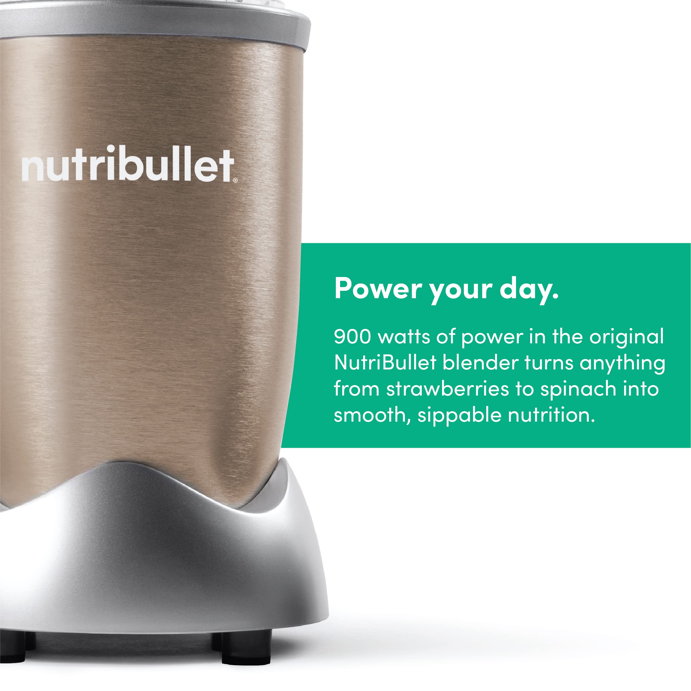 Nutribullet 900 Watts, 7pc Accessories, Multi-Function High Speed Blender, Mixer System With Nutrient Extractor, Smoothie Maker, Copper Gold 1 year warranty طقم خلاط متعدد الوظائف بسرعة عالية وقدرة 900 واط مكون من 7 قطع من نوتري بوليت Nutribullet 900 Watts, 7pc Accessories, Multi-Function High Speed Blender, Mixer System With Nutrient Extractor, Smoothie Maker, Copper Gold 1 year warranty طقم خلاط متعدد الوظائف بسرعة عالية وقدرة 900 واط مكون من 7 قطع من نوتري بوليت